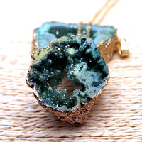 Naturlig krystal-geode vedhæng – Gaia