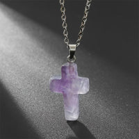 Necklace with Cross made of Natural Gemstones – Seraphina