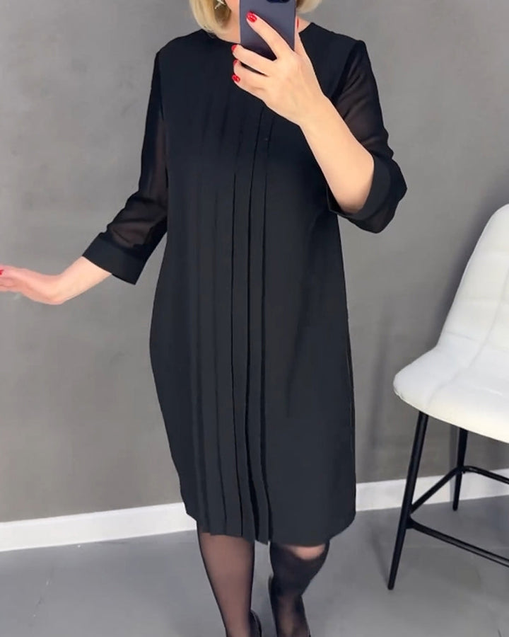 Elegant shift dress with mesh details – Gabrielle