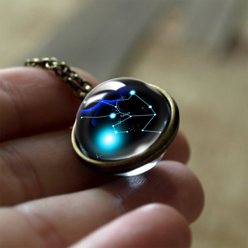 Colgante protector de vidrio con 12 signos del zodiaco – Sofía