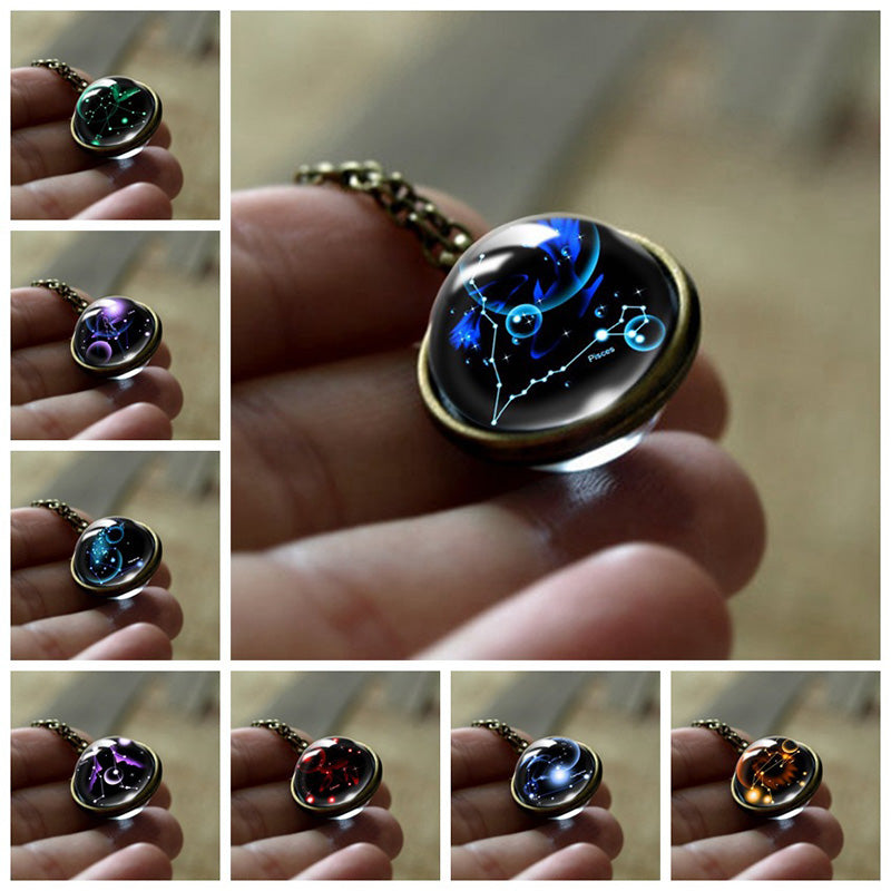 Colgante protector de vidrio con 12 signos del zodiaco – Sofía