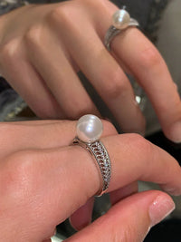Vintage Open Pearl Ring – Elara