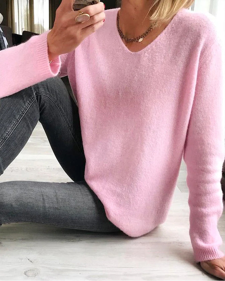 Casual Einfarbiger Damenpullover - Sophie