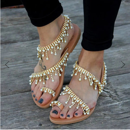 Sandalias ortopédicas para mujer con detalle de perlas – Amara