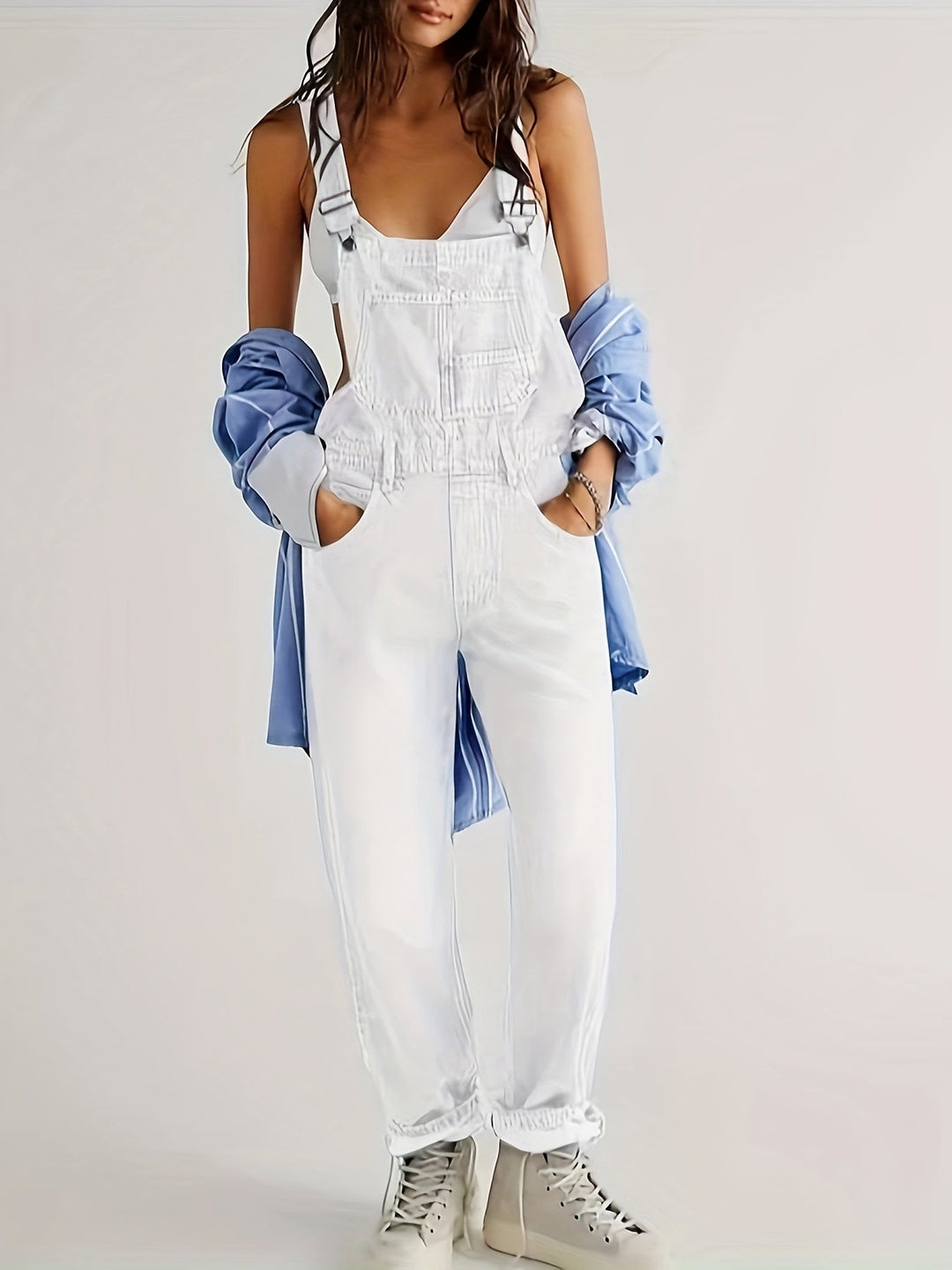 Stylish women's denim jumpsuit for every day - CityEase