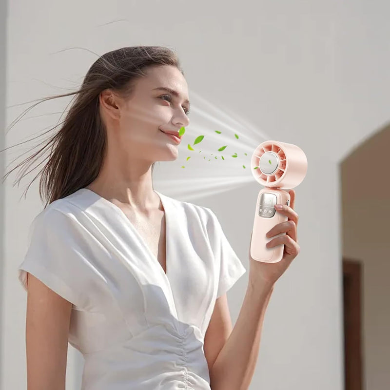 Portable Foldable Hand Fan with LED Display 100 Speeds