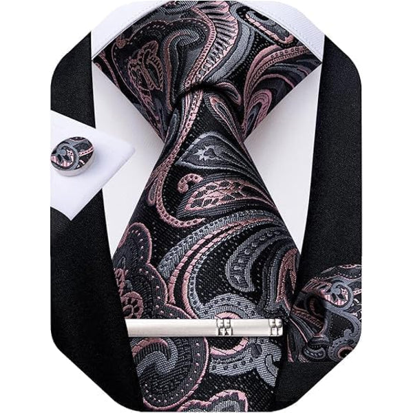 Men's Paisley Formal Tie Set - Refined Wedding & Event Accessories 37