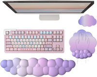 Cloud-shaped ergonomic wrist rest with mouse pad and coaster – Zeyora