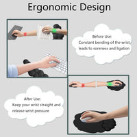 Cloud-shaped ergonomic wrist rest with mouse pad and coaster – Zeyora