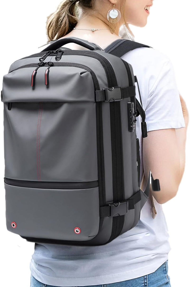 Air Vacuum Cleaner Backpack – Expandable 60L Waterproof Travel Bag with Laptop Compartment – Trivora