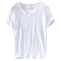 Herren V-Ausschnitt Leinen Shirt – Luca