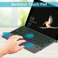 Trådløst Bluetooth-tastatur med baggrundsbelysning og touchpad til Surface Pro – Nexora