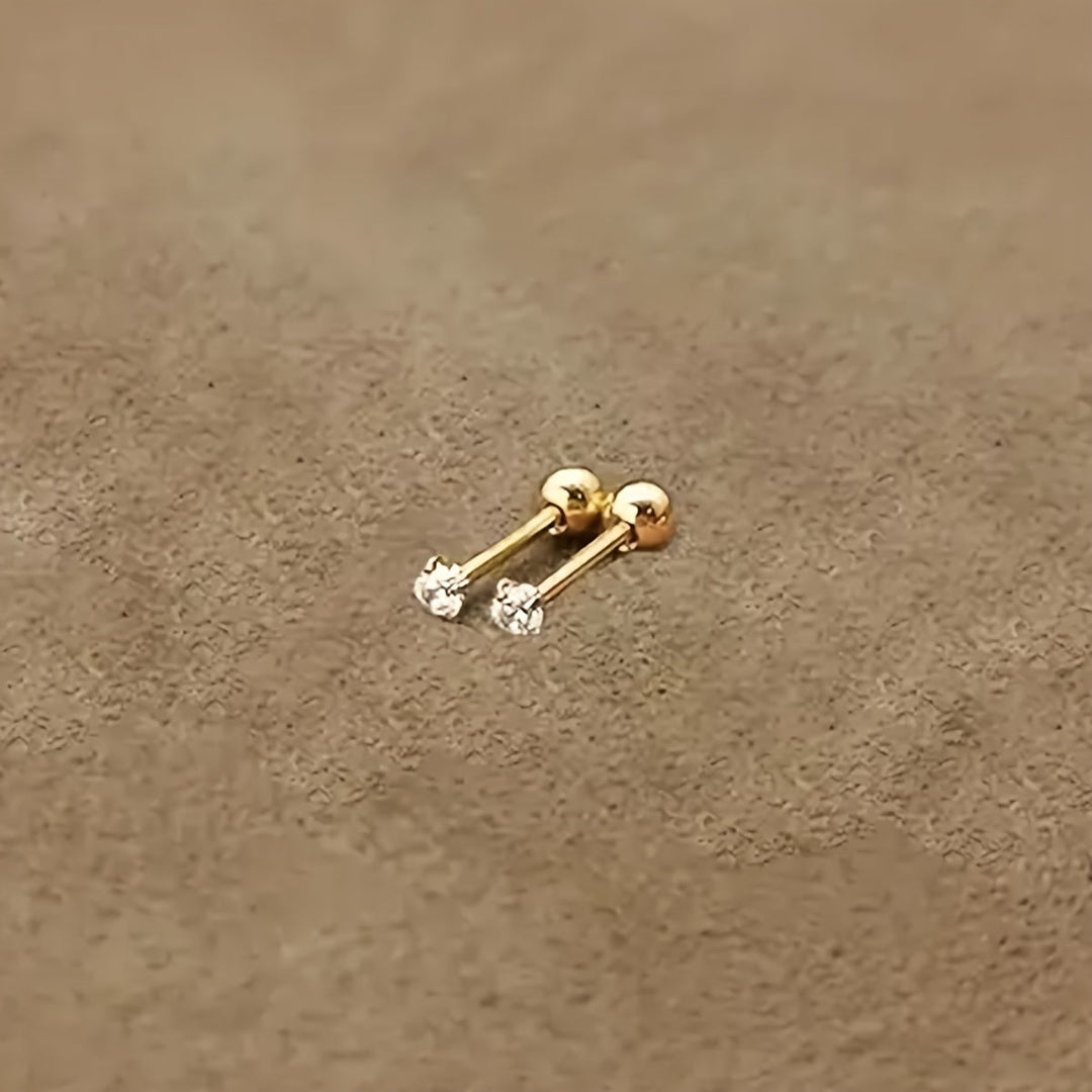 Stylish Cubic Zirconia Stud Earrings made of Titanium Steel - Lumen