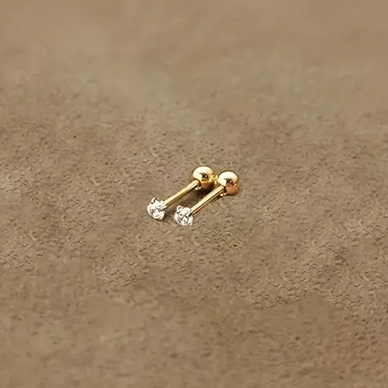 Stylish Cubic Zirconia Stud Earrings made of Titanium Steel - Lumen