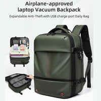 Erweiterbarer und wasserdichter Reiserrucksack mit Vakuumkompression – Arvid