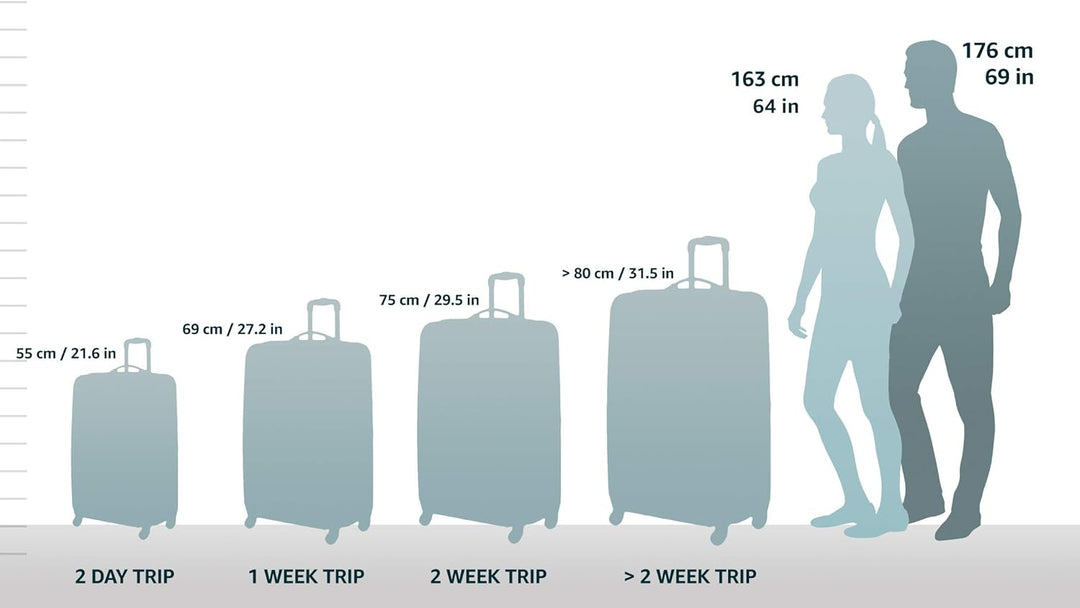 Light expandable hard shell suitcase with double spinner wheels