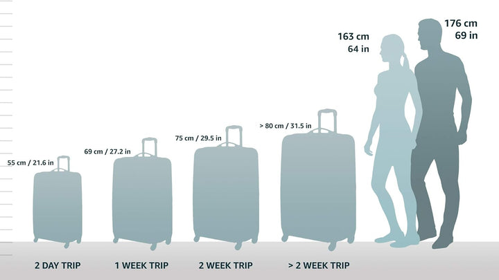 Light expandable hard shell suitcase with double spinner wheels
