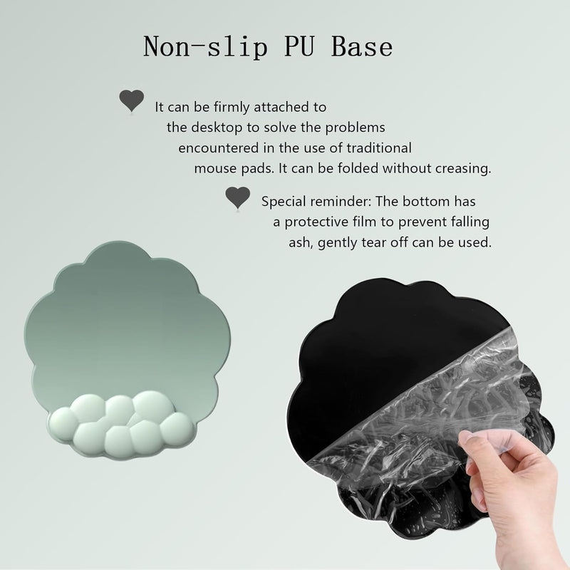 Cloud-shaped ergonomic wrist rest with mouse pad and coaster – Zeyora