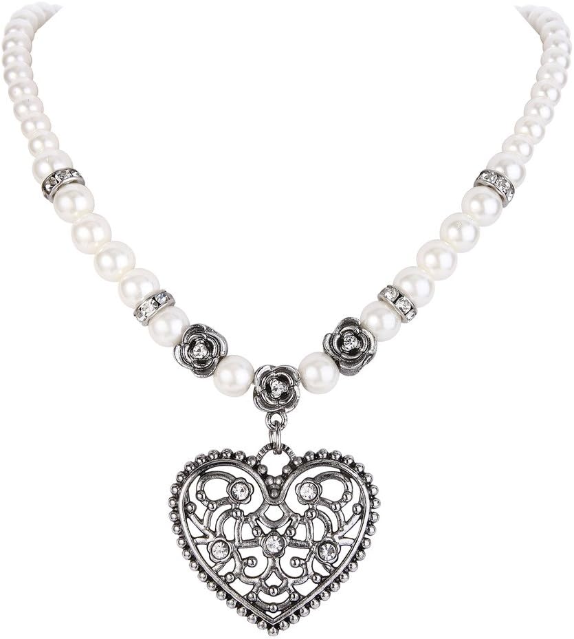 Collar de perlas con colgante de corazón – RosenHerz Oktoberfest 2025