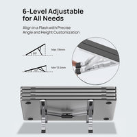 Adjustable Laptop Stand – Foldable Cooling Holder for Notebooks for Office and Travel – Orvane