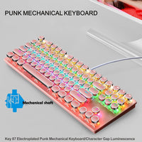 87-tasters mekanisk gaming-tastatur RGB baggrundsbelyst blå kontakter