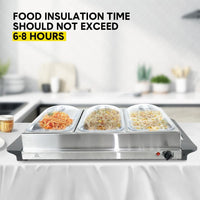 Electric Buffet Food Warmer with 3 × 2.5L Containers and Temperature Control – Valtero