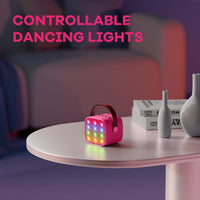 Máquina de karaoke mini portátil con altavoz Bluetooth y 2 micrófonos inalámbricos – Veylo
