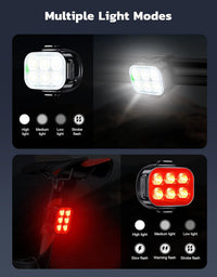 Ultra slim USB rechargeable bicycle lights set with 4+6 modes – SlimBeam