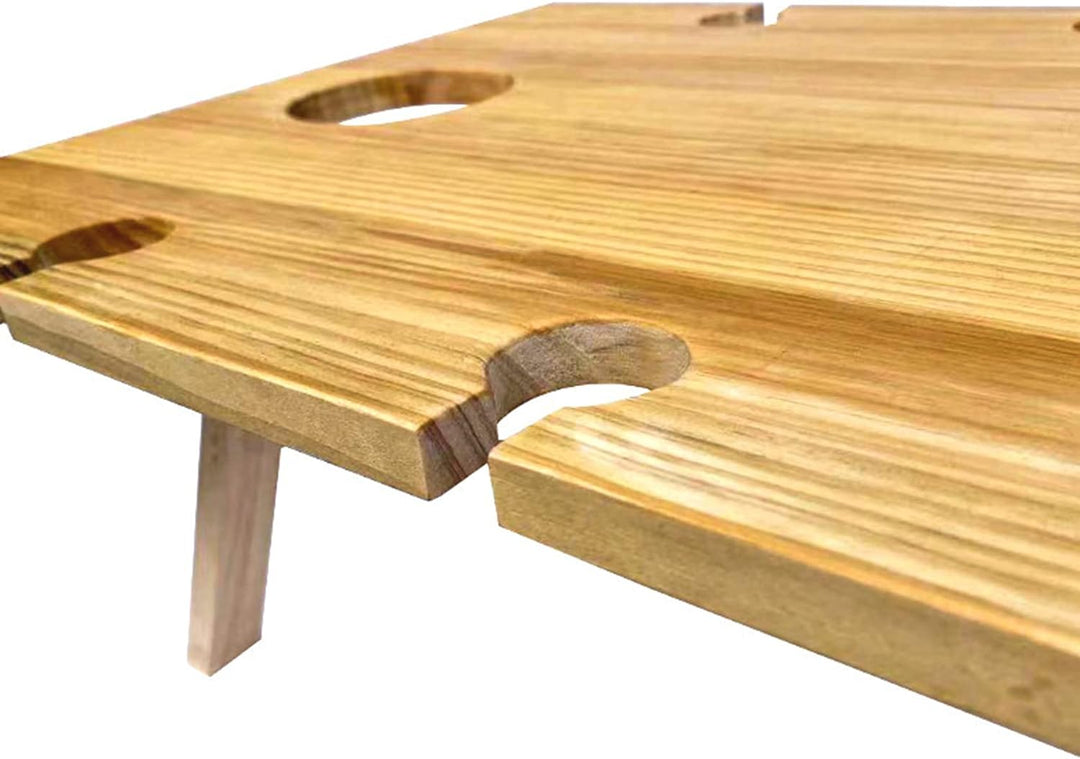 Portable wooden wine rack table