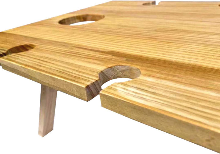 Portable wooden wine rack table