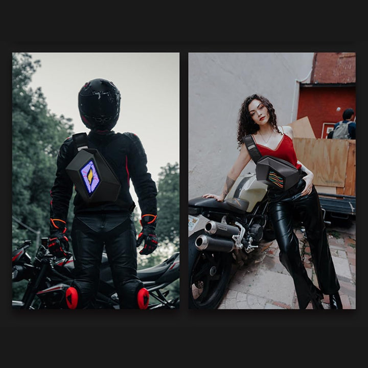 LED-Motorrad-Crossbody-Tasche mit programmierbarem Display – Nexora