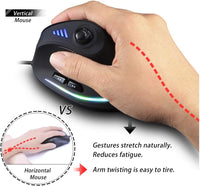 Vertikale RGB-Gaming-Maus mit Joystick und 11 programmierbaren Tasten – Kryvos