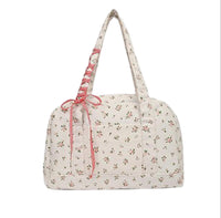 Bow Duffle Bag – Große Canvas-Wochenendtasche mit Bandakzent – Floria