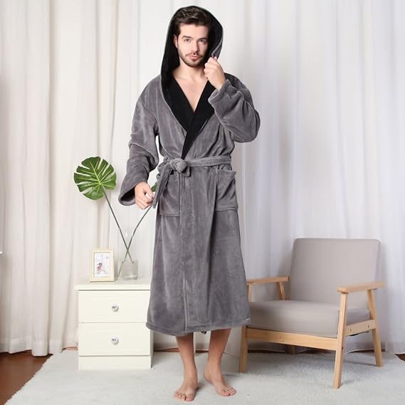 AA OOS Luxe Heren Badjas met Capuchon - Lars
