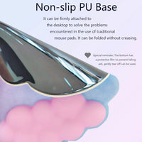 Cloud-shaped ergonomic wrist rest with mouse pad and coaster – Zeyora