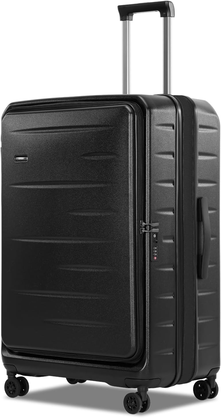Maleta rígida expandible con compartimento frontal y cerradura TSA