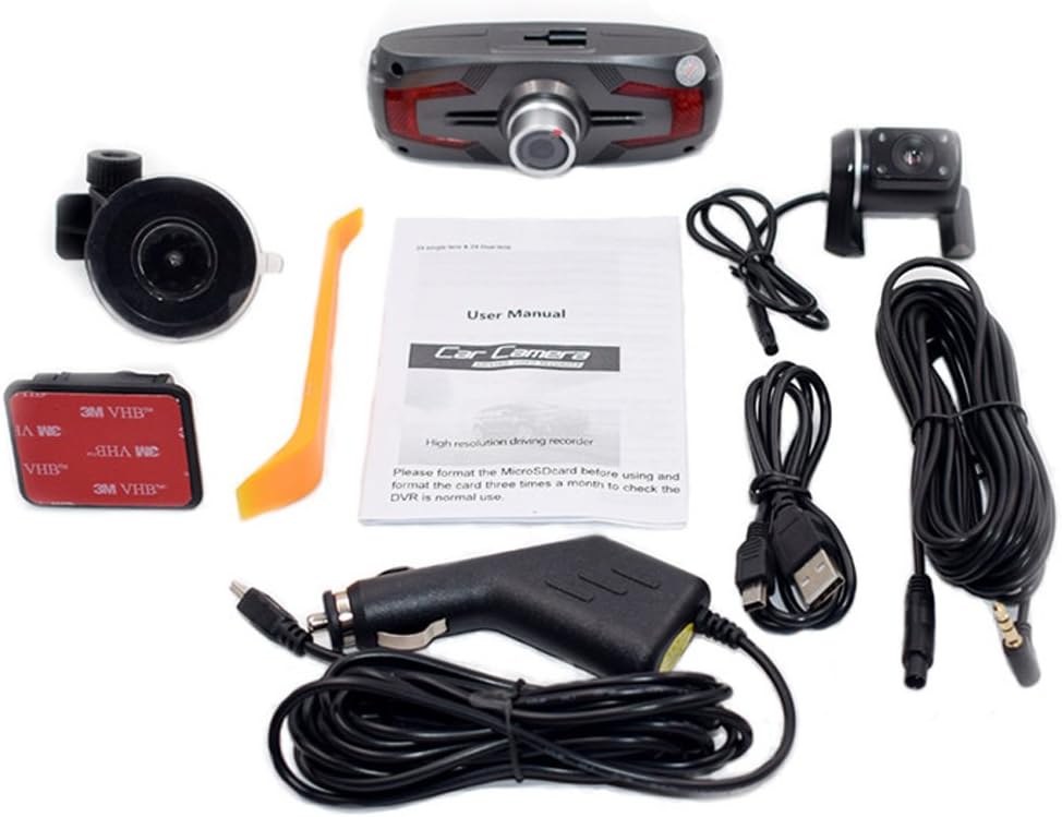 Dual Camera Dash Cam 2,7" LCD mit 170° Weitwinkel und Rückansicht