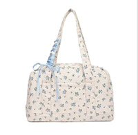 Bow Duffle Bag – Große Canvas-Wochenendtasche mit Bandakzent – Floria