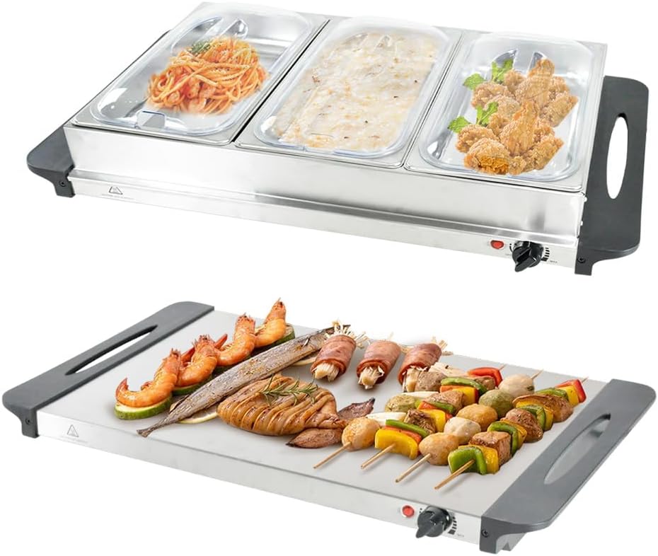 Electric Buffet Food Warmer with 3 × 2.5L Containers and Temperature Control – Valtero