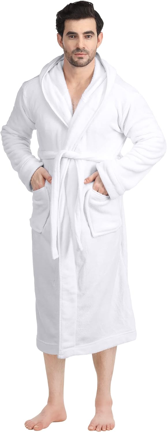Komfortabel herre fleece badekåbe - Harry