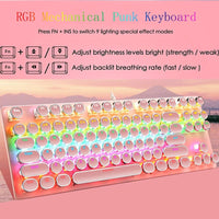 87-tasters mekanisk gaming-tastatur RGB baggrundsbelyst blå kontakter