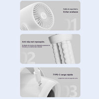 Genopladelig clip-on barnevognsventilator med natlys 100 hastigheder