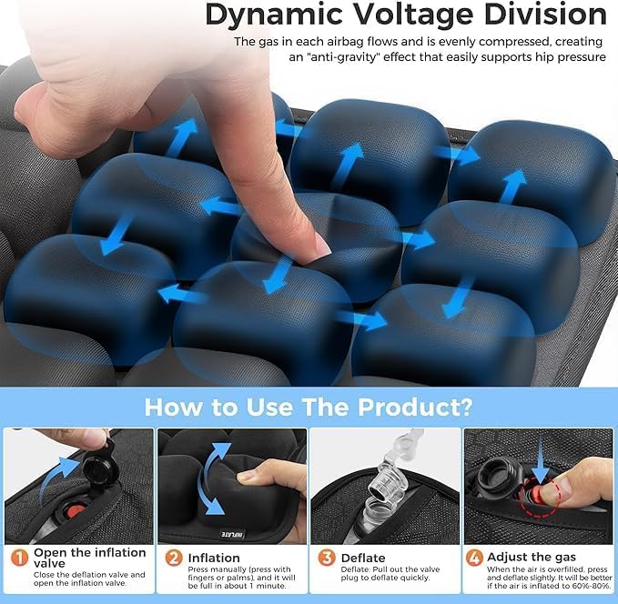 Inflatable travel pillow with ergonomic pressure relief – AirComfort
