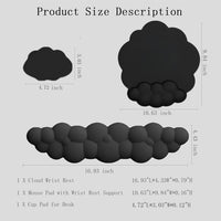 Cloud-shaped ergonomic wrist rest with mouse pad and coaster – Zeyora