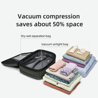 Erweiterbarer und wasserdichter Reiserrucksack mit Vakuumkompression – Arvid