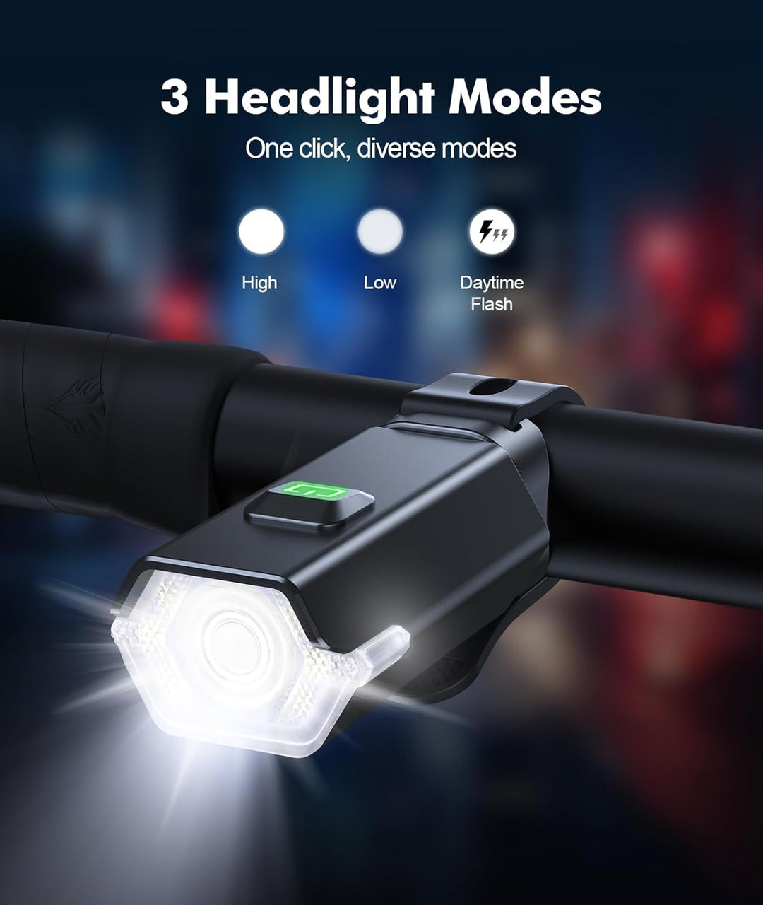Rechargeable Bicycle Light Set with 3+6 Modes and Side Lighting – RoadBeam