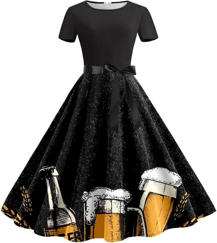 Beer Mug & Pretzel Dress with Waistband – Anna Oktoberfest 2025