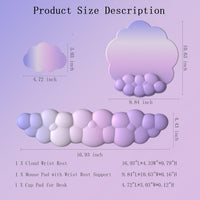 Cloud-shaped ergonomic wrist rest with mouse pad and coaster – Zeyora