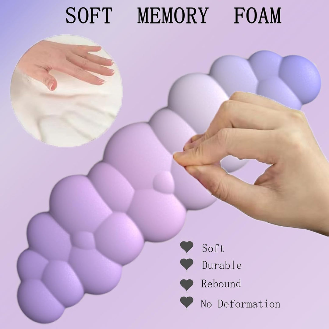Cloud-shaped ergonomic wrist rest with mouse pad and coaster – Zeyora