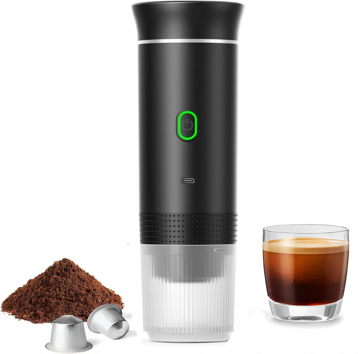 Bærbar 3-i-1 espressokaffemaskine med genopladeligt batteri – Raverno